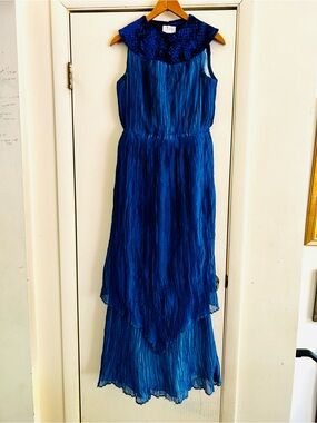 VTG 90s Los Angeles Opera Chiffon Ethereal Velvet Art Deco 20s Costume Dress